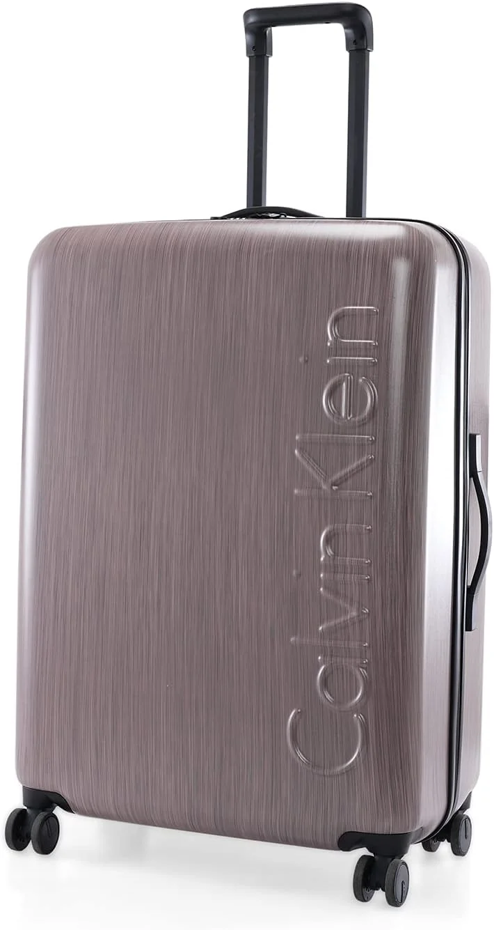 چمدان چرخشی سبک وزن یک تکه HJZWTS Calvin Klein Southampton از جنس پلی کربنات 100% با قفل TSA (صورتی، سایز 28 اینچ)