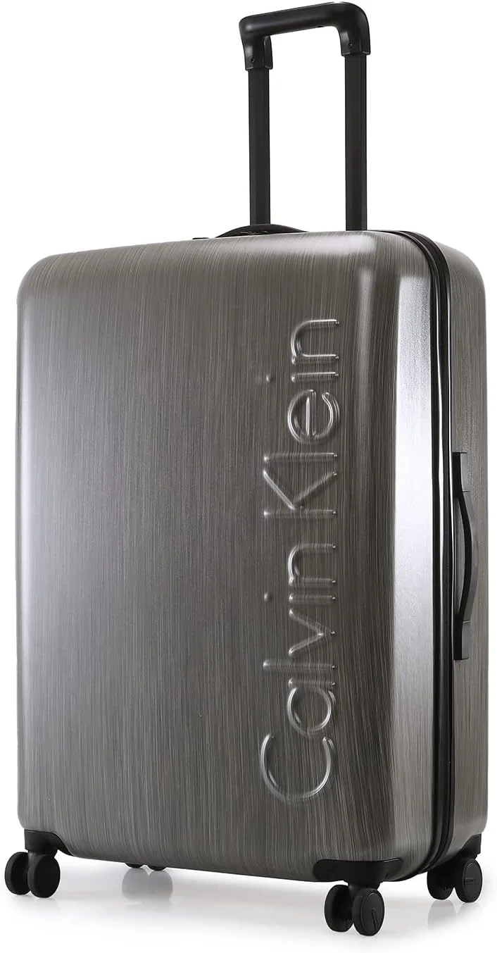 چمدان چرخشی سبک وزن یک تکه کالوین کلاین مدل Southampton ساخته شده از پلی کربنات 100% با قفل TSA (بژ، سایز 28 اینچ)