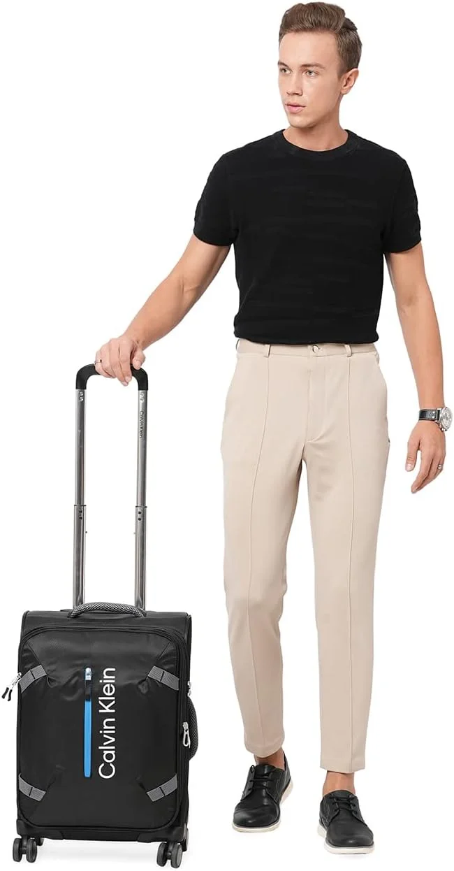 چمدان چرخدار نرم کالوین کلاین Rockaway با جنس پلی استر 900D (مشکی، سایز 20 اینچ)