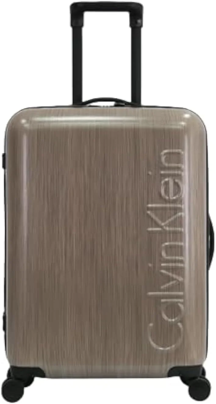 چمدان چرخشی سبک وزن یک تکه HJZWTS Calvin Klein Southampton از جنس پلی کربنات 100% با قفل TSA (صورتی، سایز 24 اینچ)