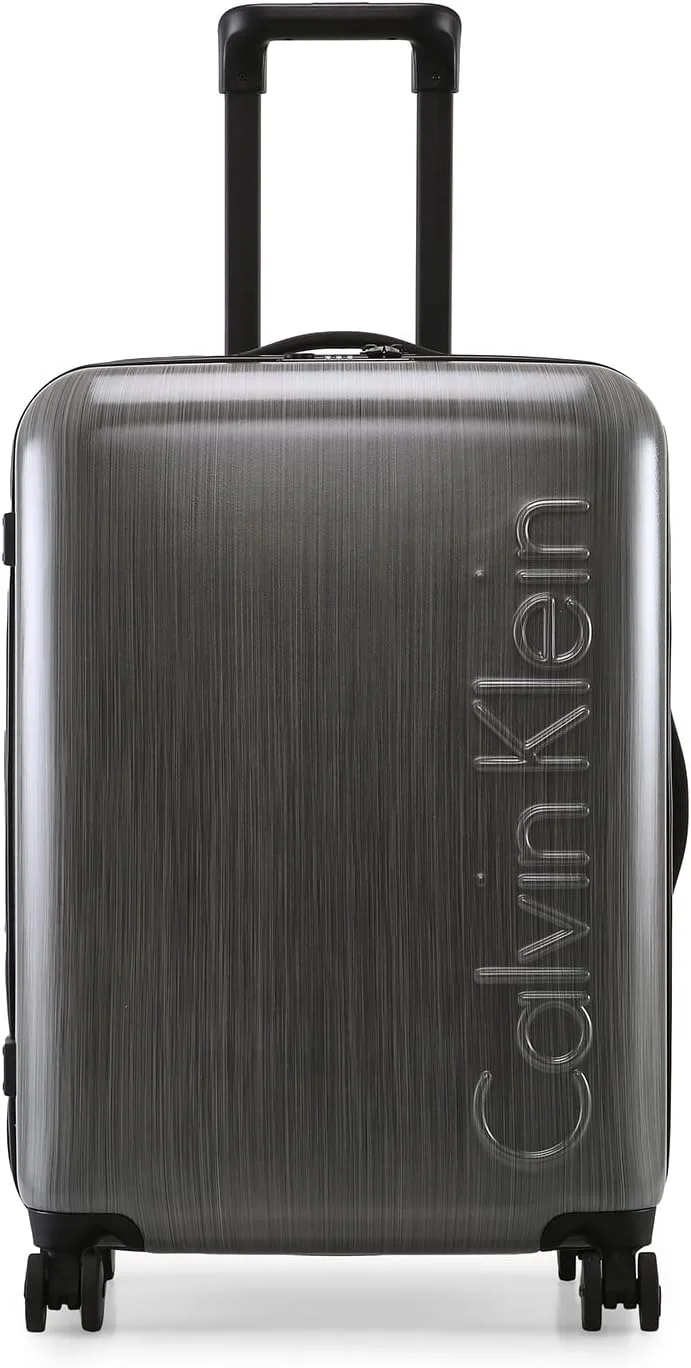 چمدان چرخشی سبک وزن یک تکه کالوین کلاین Southampton ساخته شده از پلی کربنات 100% با قفل TSA (بژ، سایز 24 اینچ)