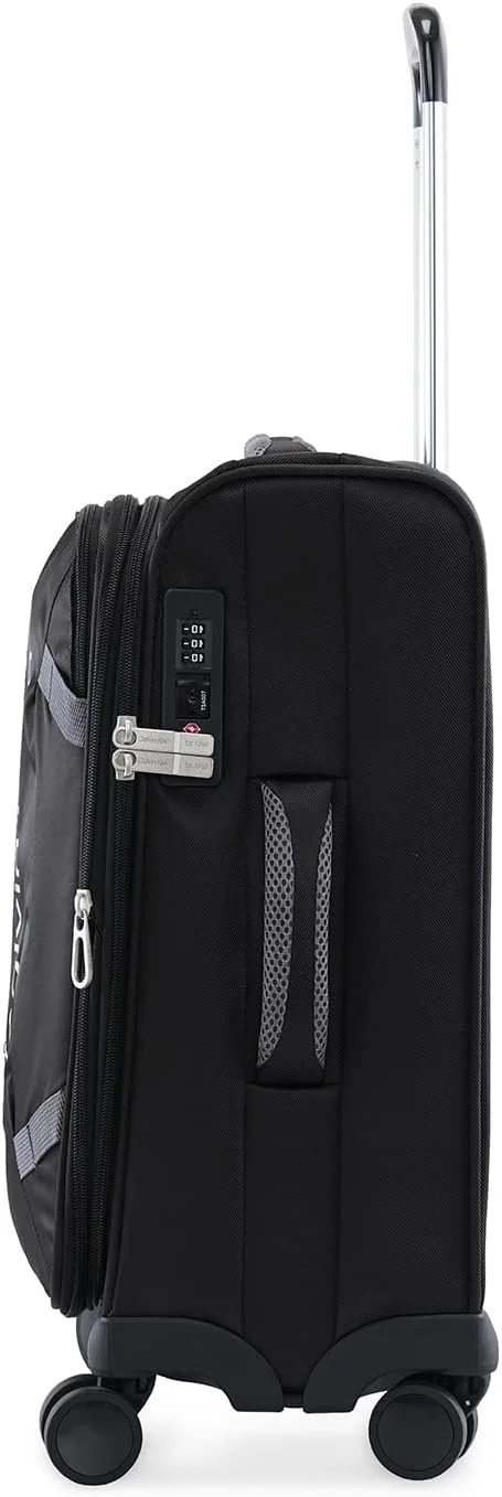 چمدان چرخدار نرم کالوین کلاین Rockaway با جنس پلی استر 900D (مشکی، سایز 20 اینچ)