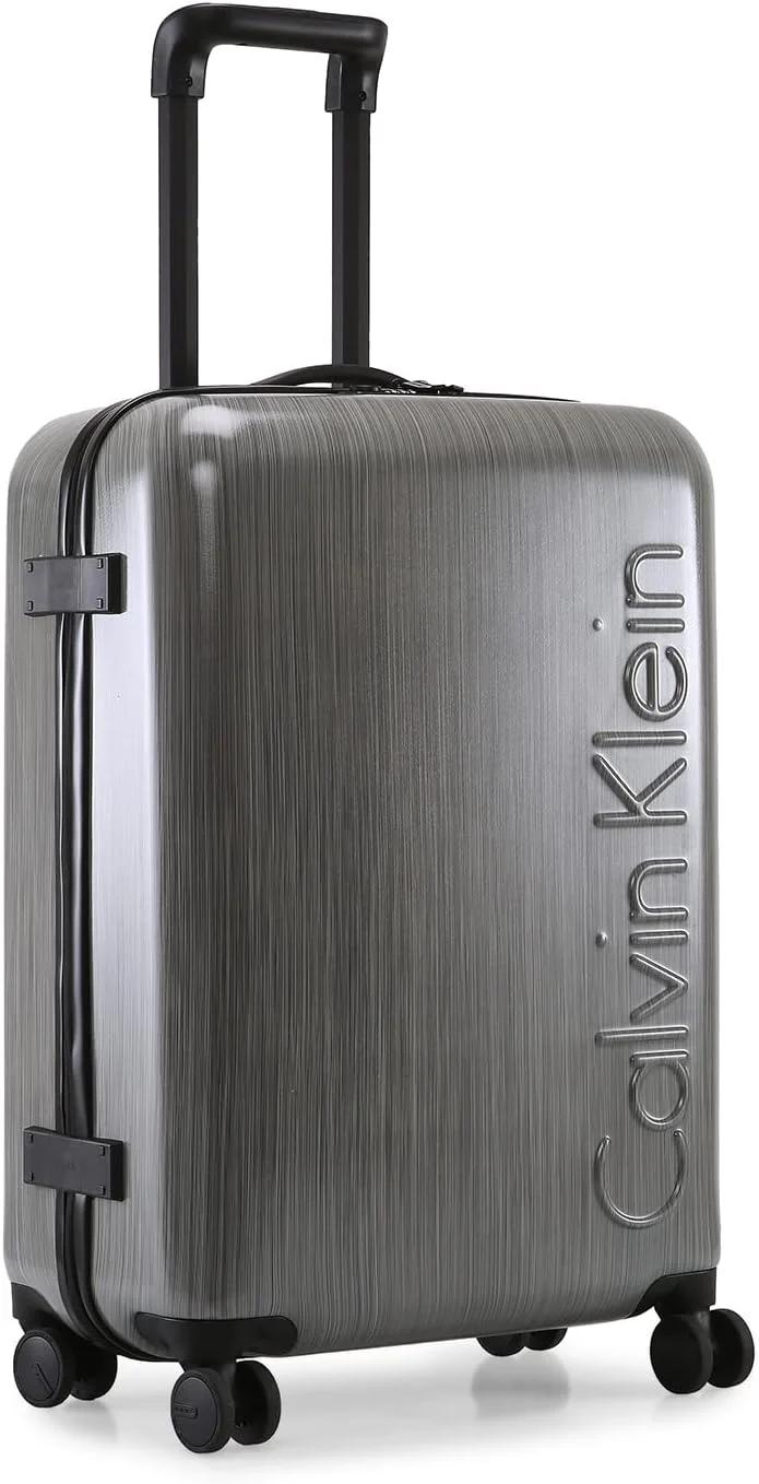 چمدان چرخشی سبک وزن یک تکه کالوین کلاین Southampton ساخته شده از پلی کربنات 100% با قفل TSA (بژ، سایز 24 اینچ)