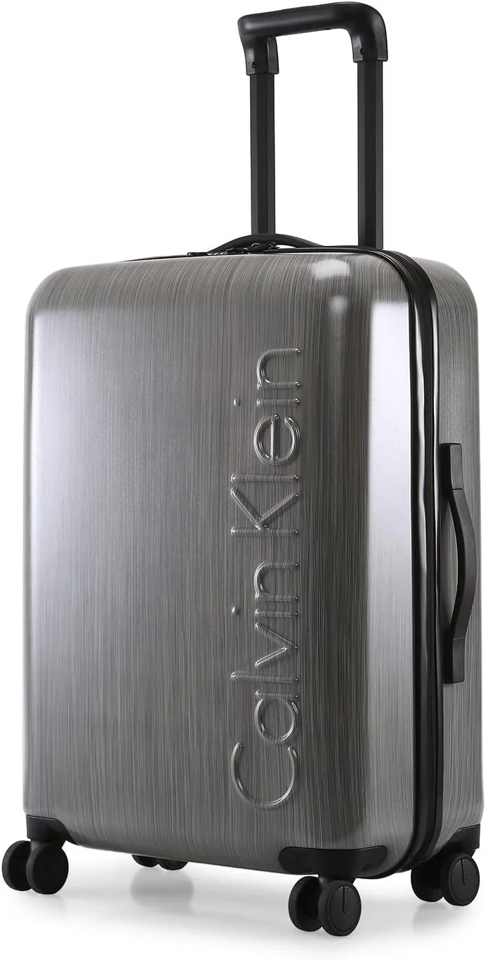 چمدان چرخشی سبک وزن یک تکه کالوین کلاین Southampton ساخته شده از پلی کربنات 100% با قفل TSA (بژ، سایز 24 اینچ)