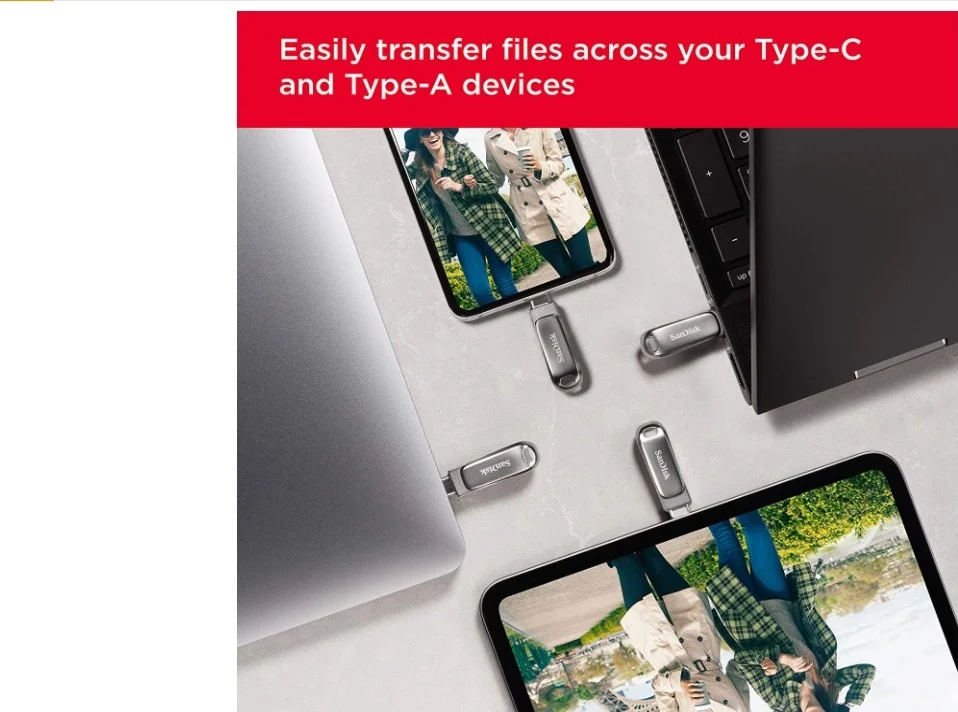 فلش مموری 64 گیگابایتی سن‌دیسک Ultra Dual Drive Luxe USB Type-C - نقره‌ای | SDDDC4-064G-G46