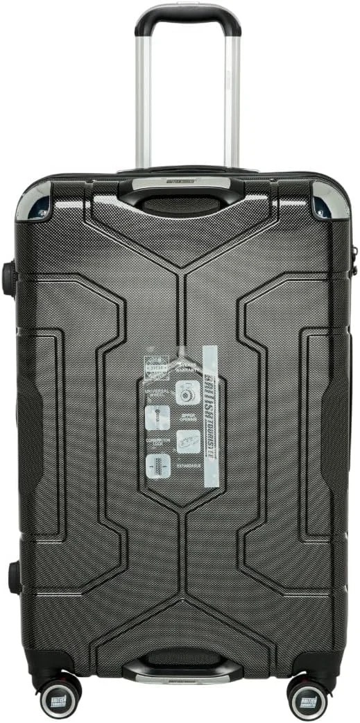 چمدان کابین 20 اینچی | چمدان سخت ABS با لایه قابل افزایش | چمدان سبک وزن با چرخ های گردان 360 درجه و دسته تلسکوپی - (مشکی)