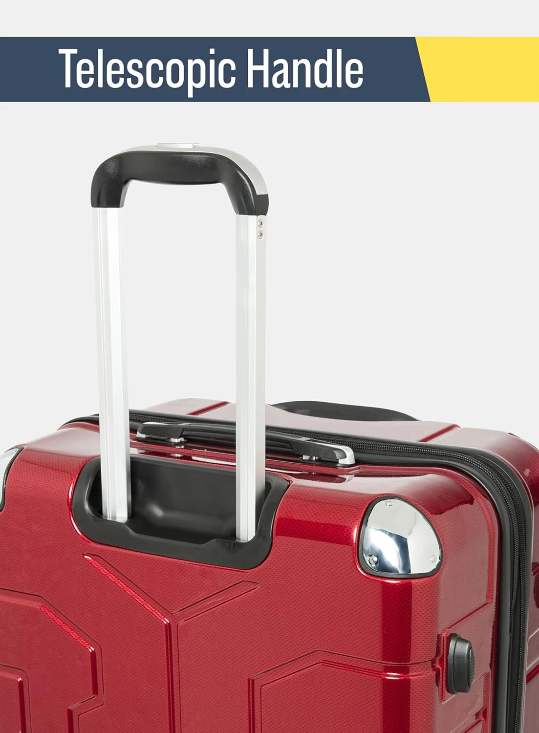 چمدان کابین ۲۰ اینچی | چمدان سخت ABS با لایه قابل افزایش | چمدان سبک وزن با چرخ های گردان ۳۶۰ درجه و دسته تلسکوپی - (شرابی قرمز)