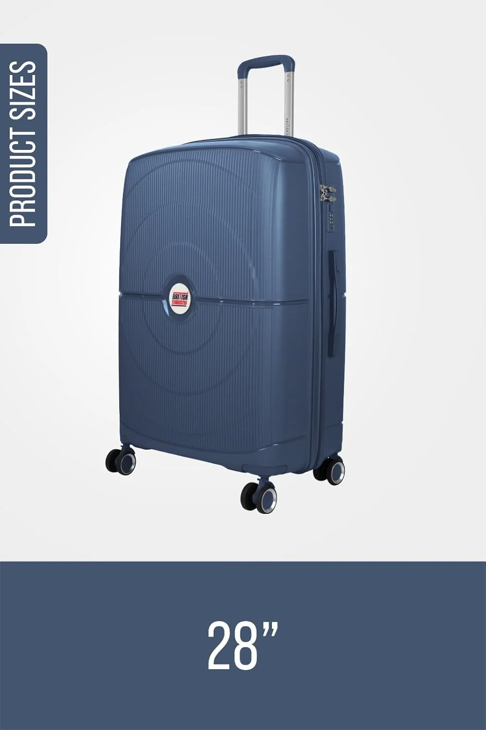 چمدان بزرگ چرخشی پلی پروپیلن سایز 28 اینچ آبی