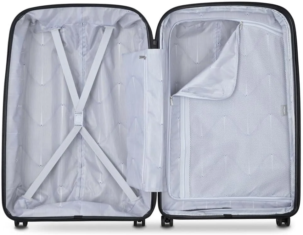 چمدان سایز بزرگ غیر قابل افزایش حجم دلسه مدل بلمونت پلاس، 4 چرخ دوبل، بازیافتی 83 سانتی متر، مشکی