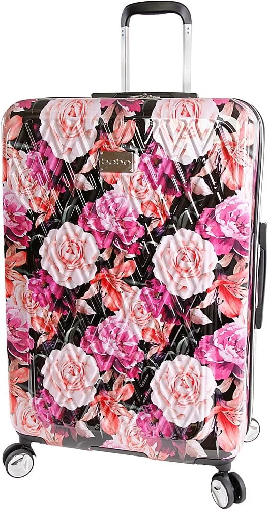 چمدان چرخشی سخت پوسته زنانه bebe مدل Marie سایز 29 اینچ، طرح گل مشکی، سایز One Size