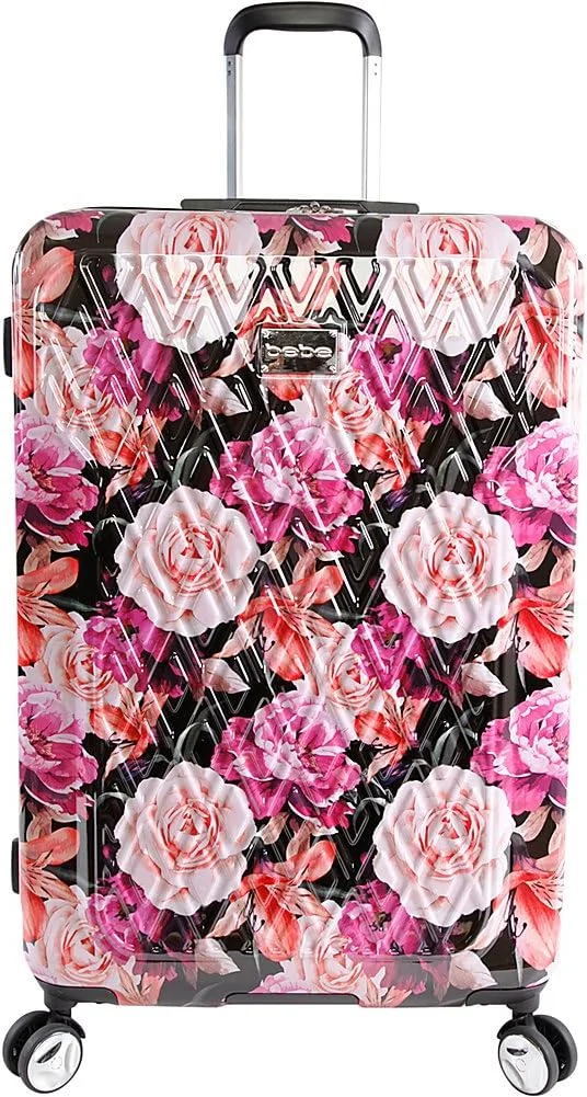 چمدان چرخشی سخت پوسته زنانه bebe مدل Marie سایز 29 اینچ، طرح گل مشکی، سایز One Size