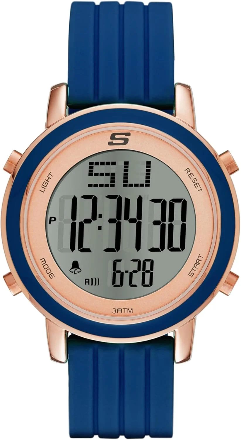 ساعت دیجیتال اسپرت زنانه اسکیچرز مدل Westport با بدنه فلزی و بند سیلیکونی