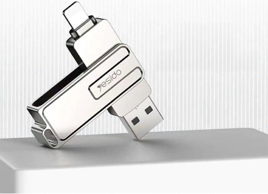 فلش مموری 2 در 1 یسیدو 128 گیگابایتی USB + 8 پین با عملکرد OTG، پورت Lightninng، USB 3.0، بدنه آلیاژ روی، بادوام، شیک و مقاوم در برابر حرارت، نقره ای | FL16 فلش مموری 2 در 1 یسیدو 128 گیگابایتی USB + 8 پین با عملکرد OTG، پورت Lightninng، USB 3.0، بدنه آلیاژ روی، بادوام، شیک و مقاوم در برابر حرارت، نقره ای | FL16