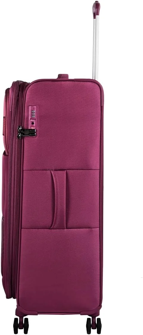 چمدان امریکن توریستر مدل Majoris +، سایز بزرگ 83 سانتی متر، 4 چرخ دوبل، رویه نرم، 100% پلی استر، Wineberry| محافظ گوشه | جیب جلویی چندگانه | قفل TSA | قابلیت افزایش حجم چمدان امریکن توریستر مدل Majoris +، سایز بزرگ 83 سانتی متر، 4 چرخ دوبل، رویه نرم، 100% پلی استر، Wineberry| محافظ گوشه | جیب جلویی چندگانه | قفل TSA | قابلیت افزایش حجم
