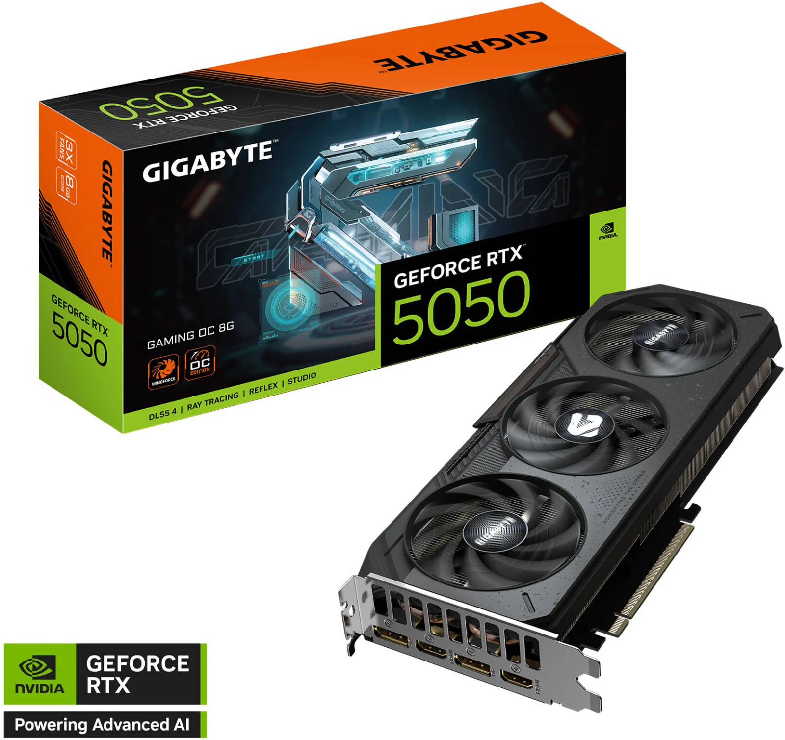 کارت گرافیک گیگابایت GeForce RTX 5050 GAMING OC 8G، حافظه GDDR6 128 بیتی، هسته با فرکانس 2632 مگاهرتز، فرکانس حافظه 20 گیگابیت بر ثانیه، 2560 هسته CUDA، PCI-Express 5.0 | GV-N5050GAMING OC-8GD