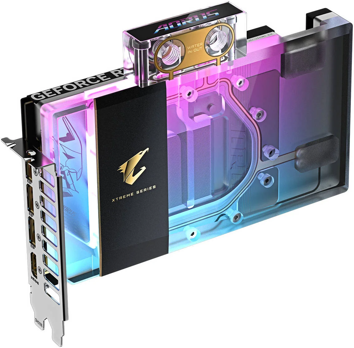 کارت گرافیک GIGABYTE AORUS GeForce RTX 5080 XTREME WATERFORCE WB، حافظه 16 گیگابایتی GDDR7 256 بیتی، هسته مرکزی 2805 مگاهرتز، 10752 هسته CUDA، سرعت حافظه 30 گیگابیت بر ثانیه، PCI Express 5.0 | GV-N5080AORUSX WB-16GD