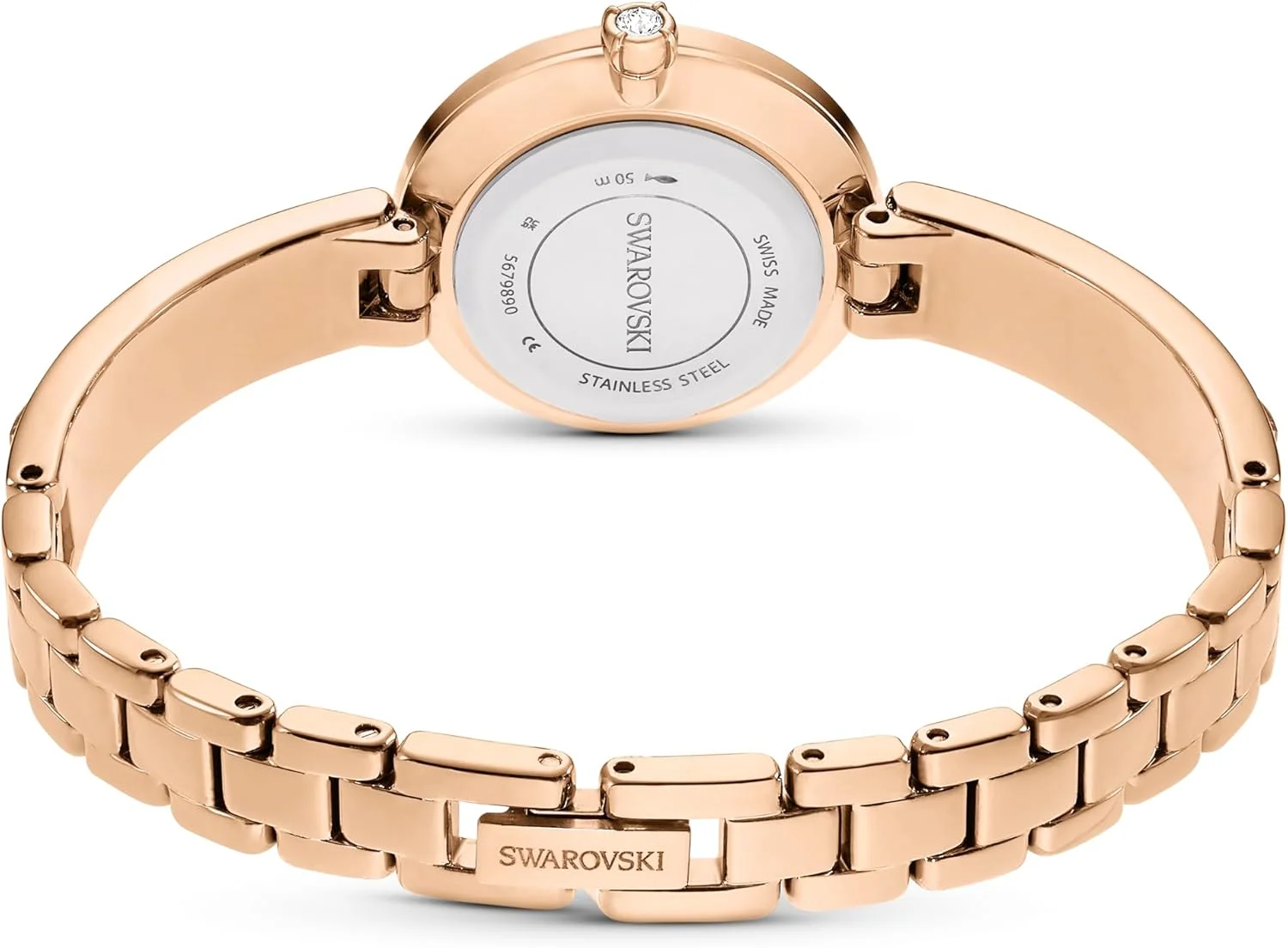 ساعت النگویی زنانه سواروسکی مدل Matrix، استیل ضد زنگ سوئیسی با کریستال، رزگلد