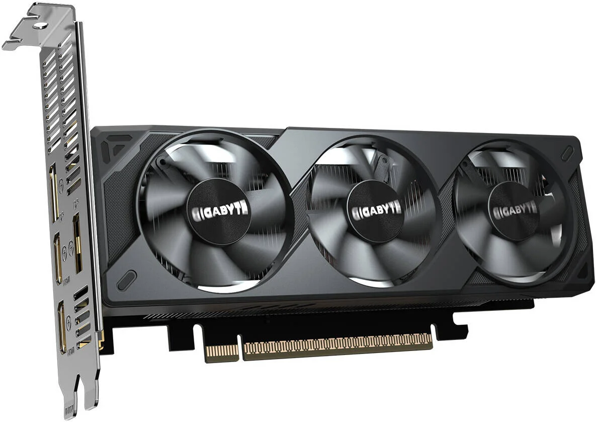 کارت گرافیک گیگابایت GeForce RTX 5050 OC Low Profile با 8 گیگابایت حافظه، GDDR6 128-Bit، فرکانس هسته 2587 مگاهرتز، فرکانس حافظه 20 گیگابیت بر ثانیه، 2560 هسته CUDA، PCI-Express 5.0 | GV-N5050OC-8GL