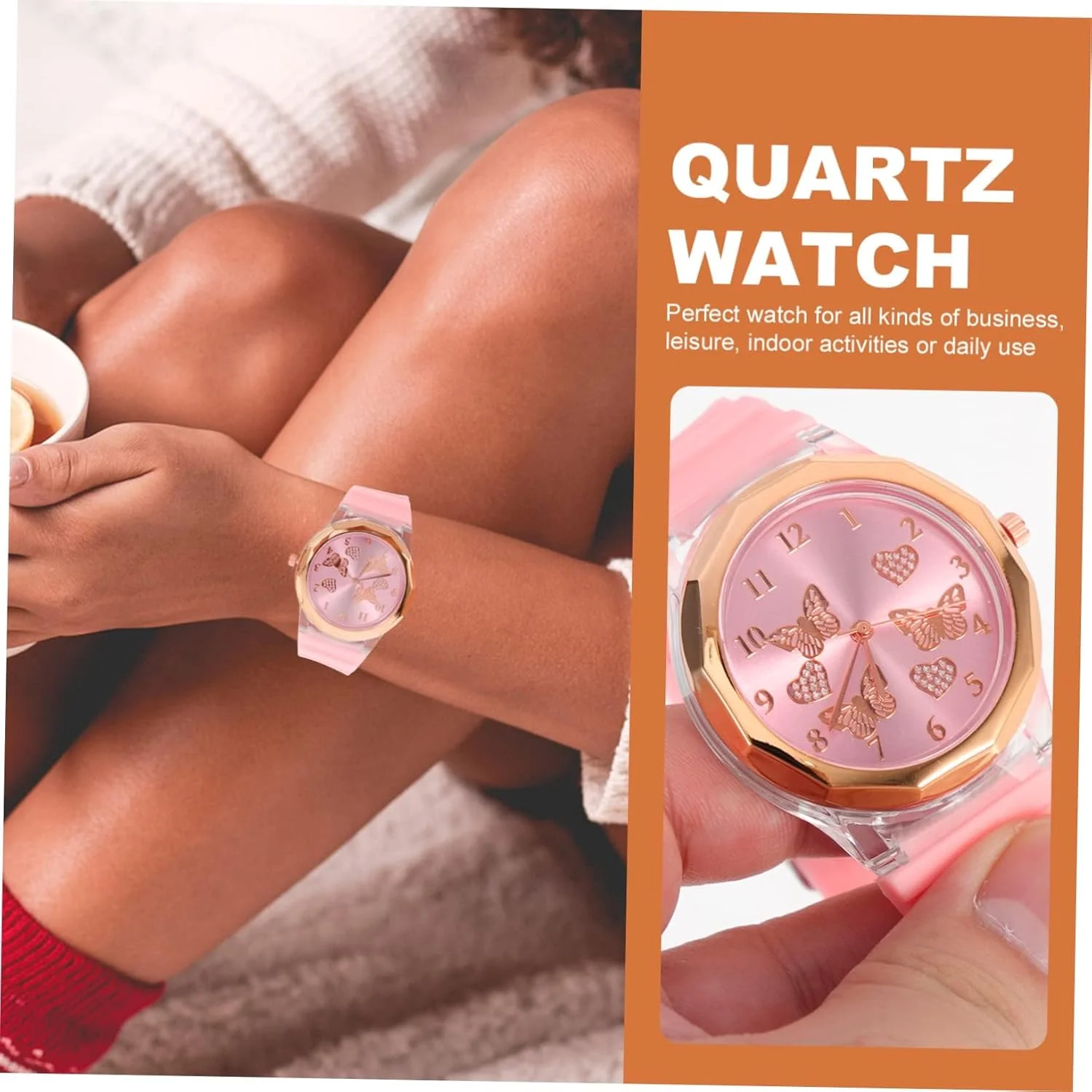 ساعت مچی کوارتز زنانه با طرح پروانه، ساعت کوارتز با بند سیلیکونی، ساعت ورزشی مناسب فضای باز، ساعت مچی با بند سیلیکونی، مناسب برای هدیه به دختران و بانوان ساعت مچی کوارتز زنانه با طرح پروانه، ساعت کوارتز با بند سیلیکونی، ساعت ورزشی مناسب فضای باز، ساعت مچی با بند سیلیکونی، مناسب برای هدیه به دختران و بانوان