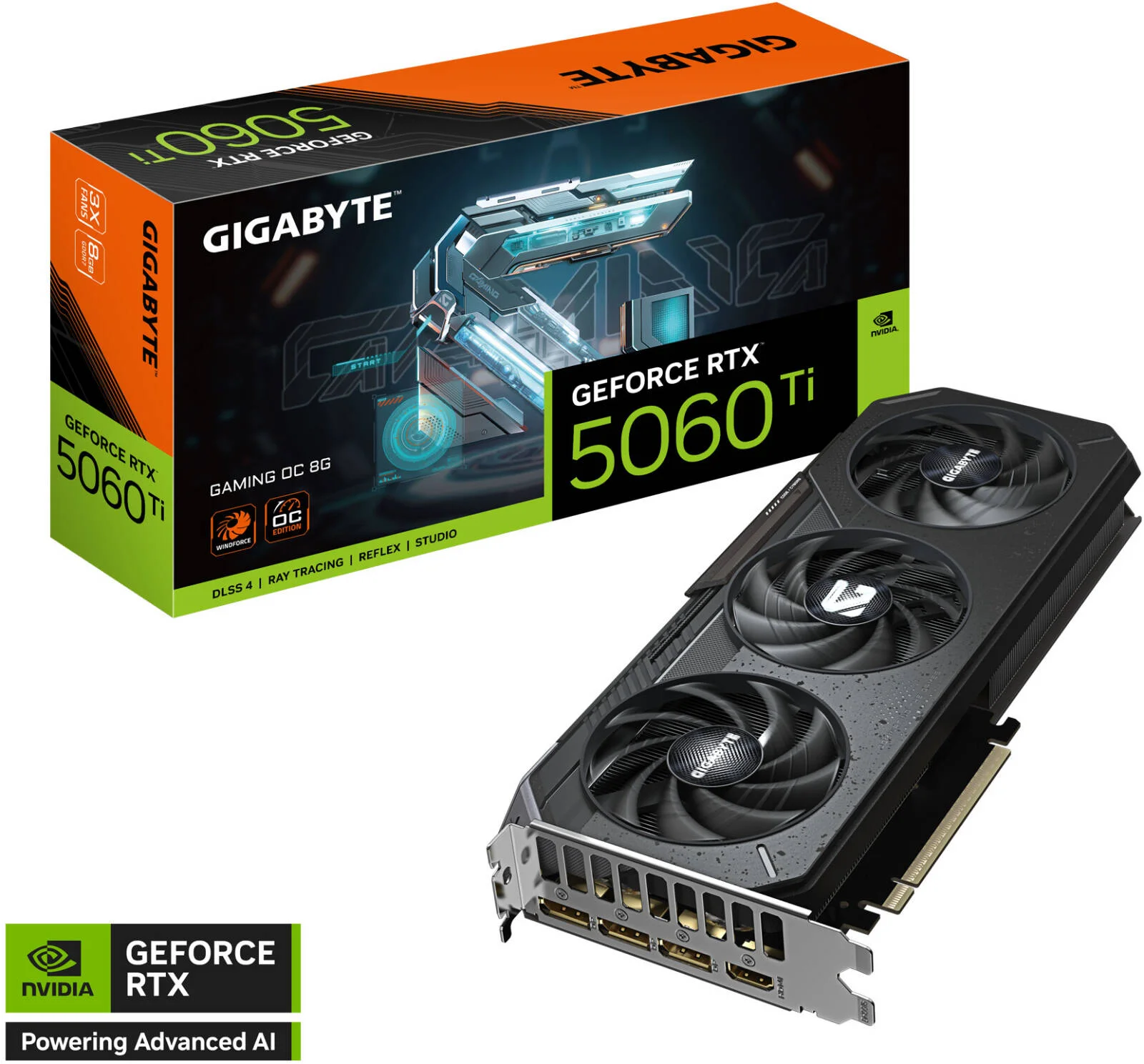 کارت گرافیک GIGABYTE GeForce RTX 5060 Ti GAMING OC، حافظه 8 گیگابایت GDDR7 128 بیتی، فرکانس هسته 2647 مگاهرتز، فرکانس حافظه 28 گیگابیت بر ثانیه، PCI-Express 5.0 | GV-N506TGAMING OC-8GD