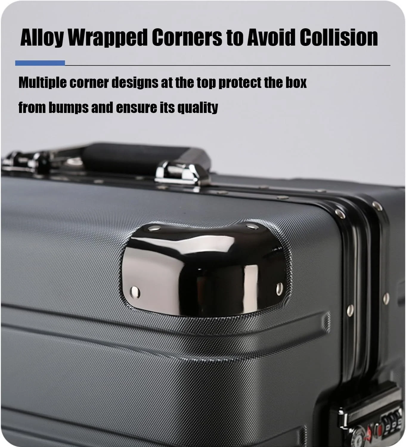 چمدان ترولی، چمدان کابین دستی، کیف مسافرتی هارد شل سبک وزن، دارای جا لیوانی، پورت USB و نگهدارنده تلفن، این چمدان شامل 1 عدد کیف مسافرتی است (مشکی، ست چمدان 20 اینچی)