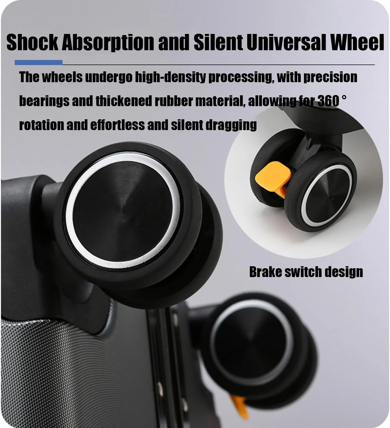 چمدان ترولی، چمدان کابین دستی، کیف مسافرتی هارد شل سبک وزن، دارای جا لیوانی، پورت USB و نگهدارنده تلفن، این چمدان شامل 1 عدد کیف مسافرتی است (مشکی، ست چمدان 20 اینچی)