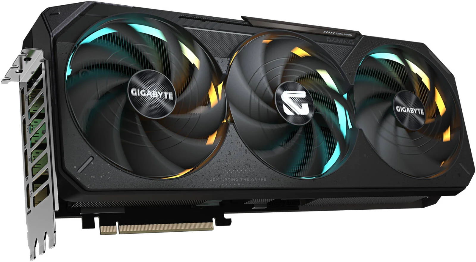 کارت گرافیک GIGABYTE GeForce RTX 5080 Gaming OC، حافظه 16 گیگابایت GDDR7 256 بیتی، فرکانس هسته 2730 مگاهرتز، فرکانس حافظه 30 گیگابیت بر ثانیه، PCI Express 5.0، مشکی | GV-N5080GAMING OC-16GD