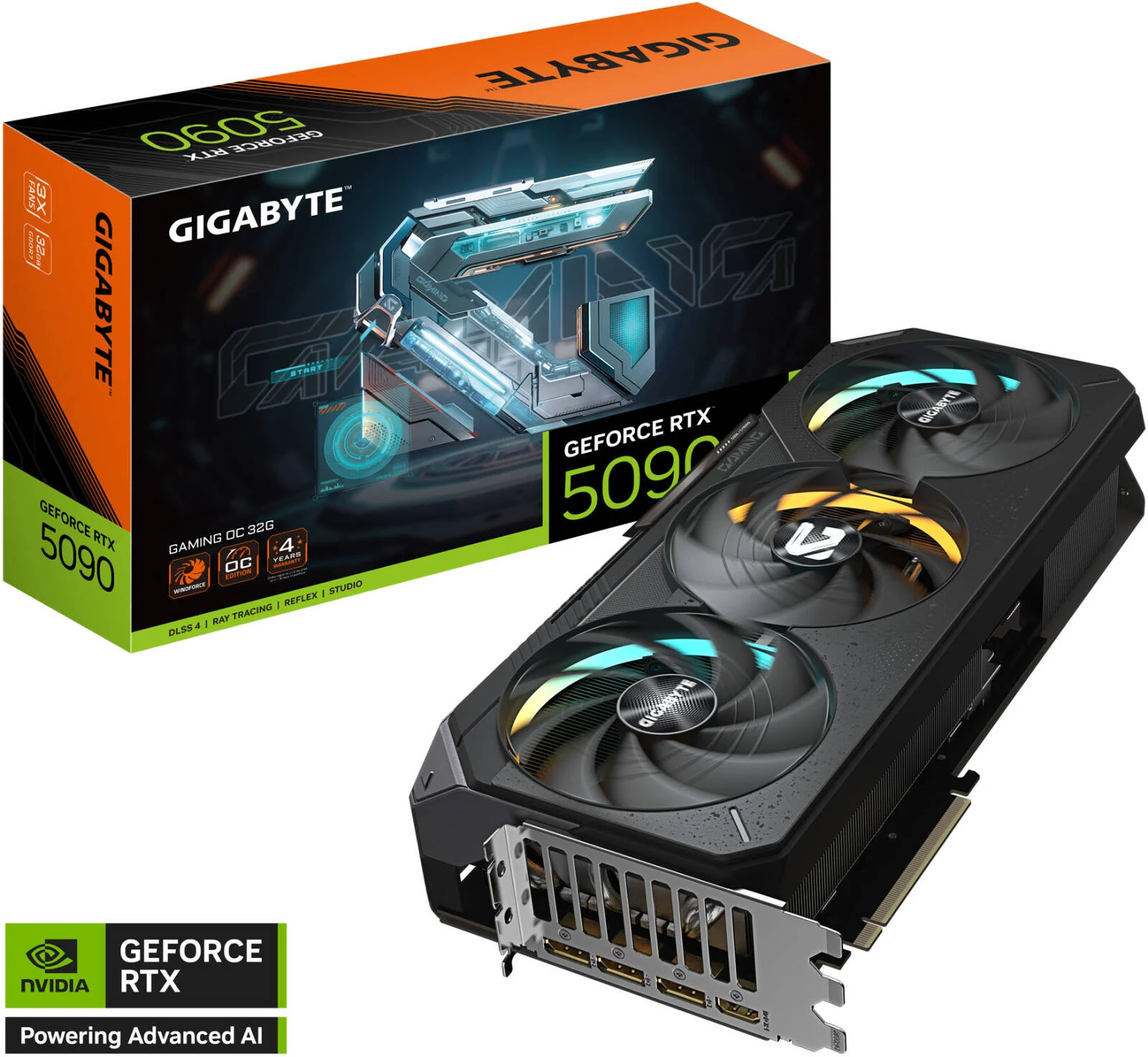 کارت گرافیک گیگابایت GeForce RTX 5090 GAMING OC، حافظه 32 گیگابایت GDDR7 512 بیتی، هسته با فرکانس 2550 مگاهرتز، فرکانس حافظه 28 گیگابیت بر ثانیه، 21760 هسته CUDA، PCI-Express 5.0 | GV-N5090GAMING OC-32GD