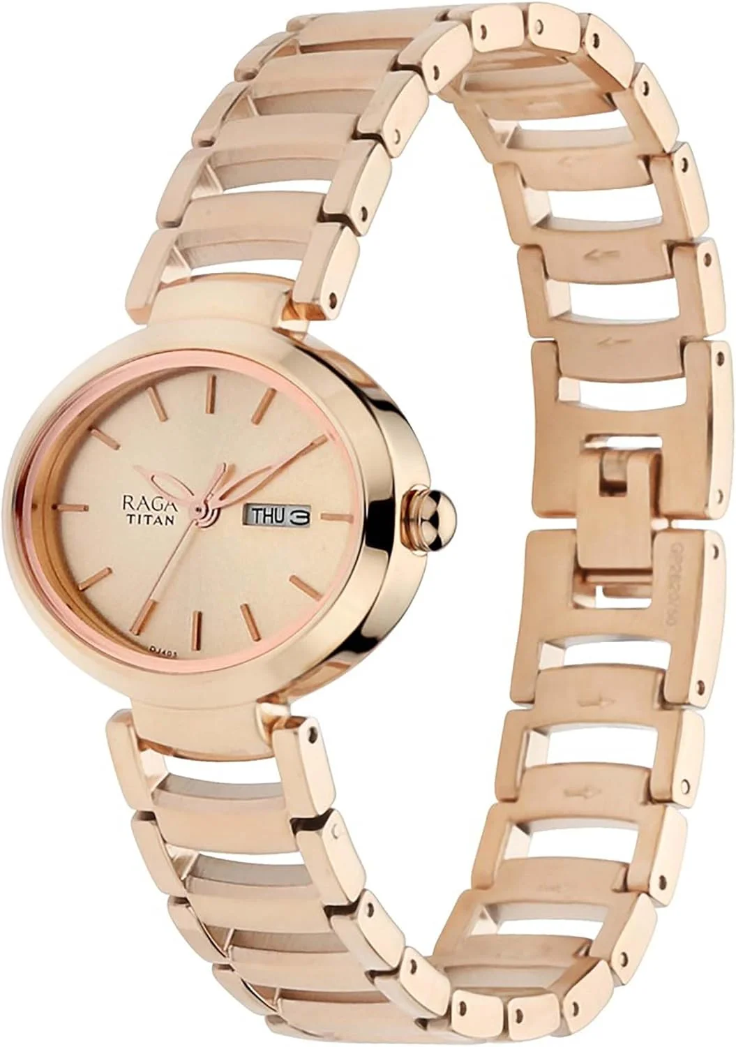 ساعت مچی زنانه تایتان مدل ویوا آنالوگ با صفحه رزگلد و بند فلزی رزگلد - Nm2620Wm01 / Nl2620Wm01/Nr2620Wm01