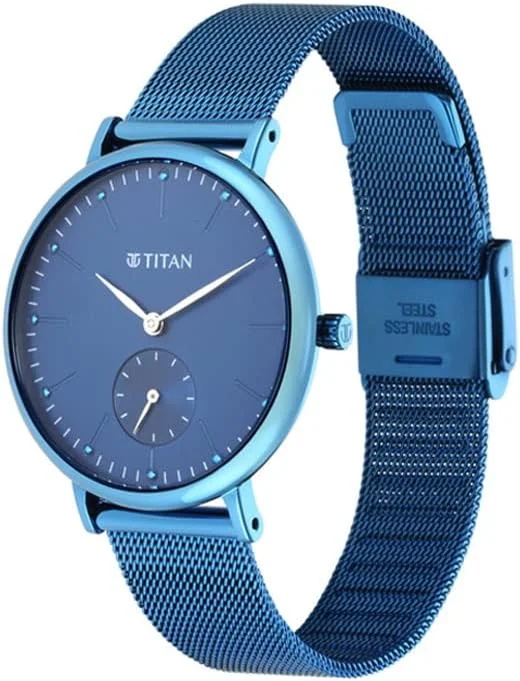 ساعت مچی آنالوگ زنانه تیتان با صفحه آبی - 95142QM01/NP95142QM01