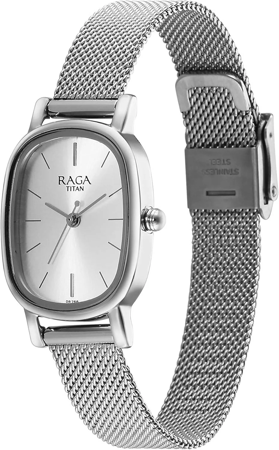 ساعت آنالوگ زنانه تایتان راگا مدل Oval، نقره ای سفید/نقره ای