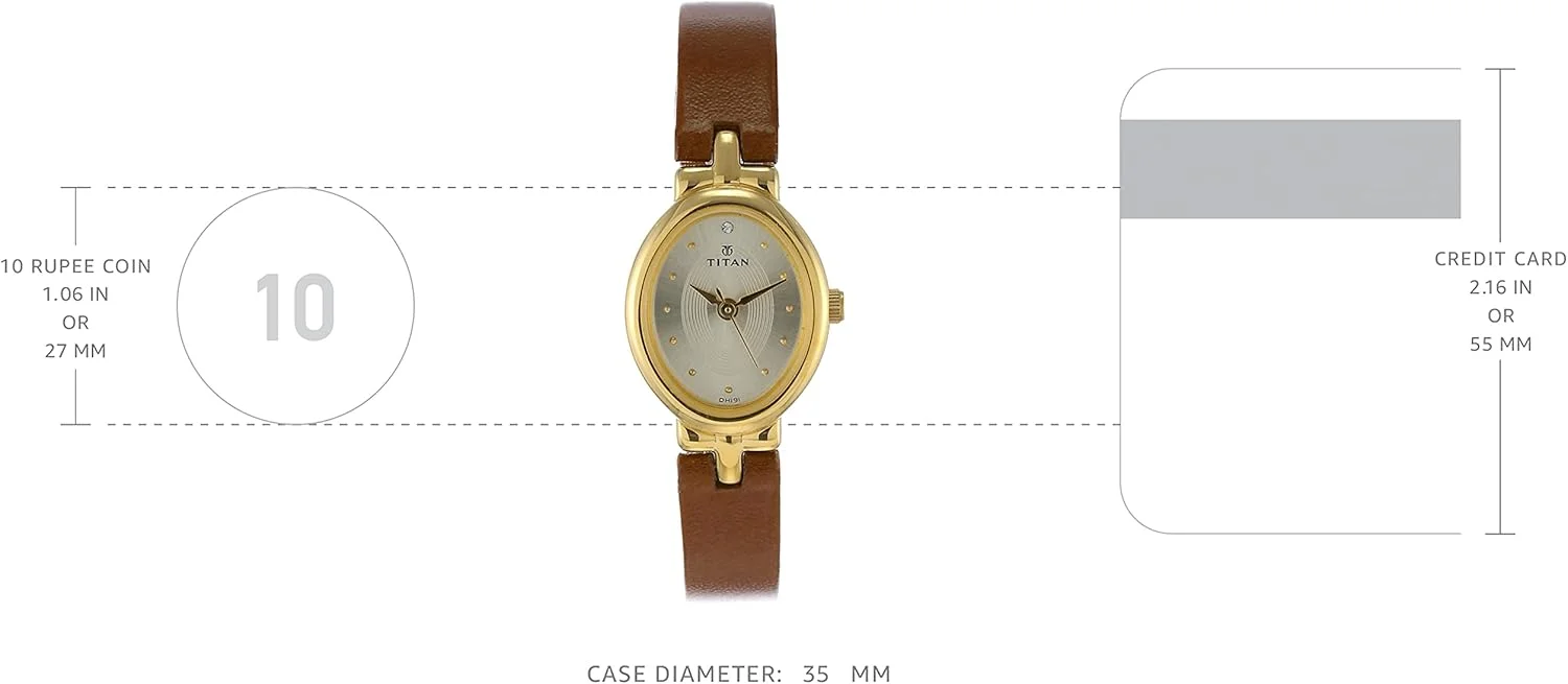 ساعت مچی آنالوگ تایتان کاریسما مدل بیضی زنانه