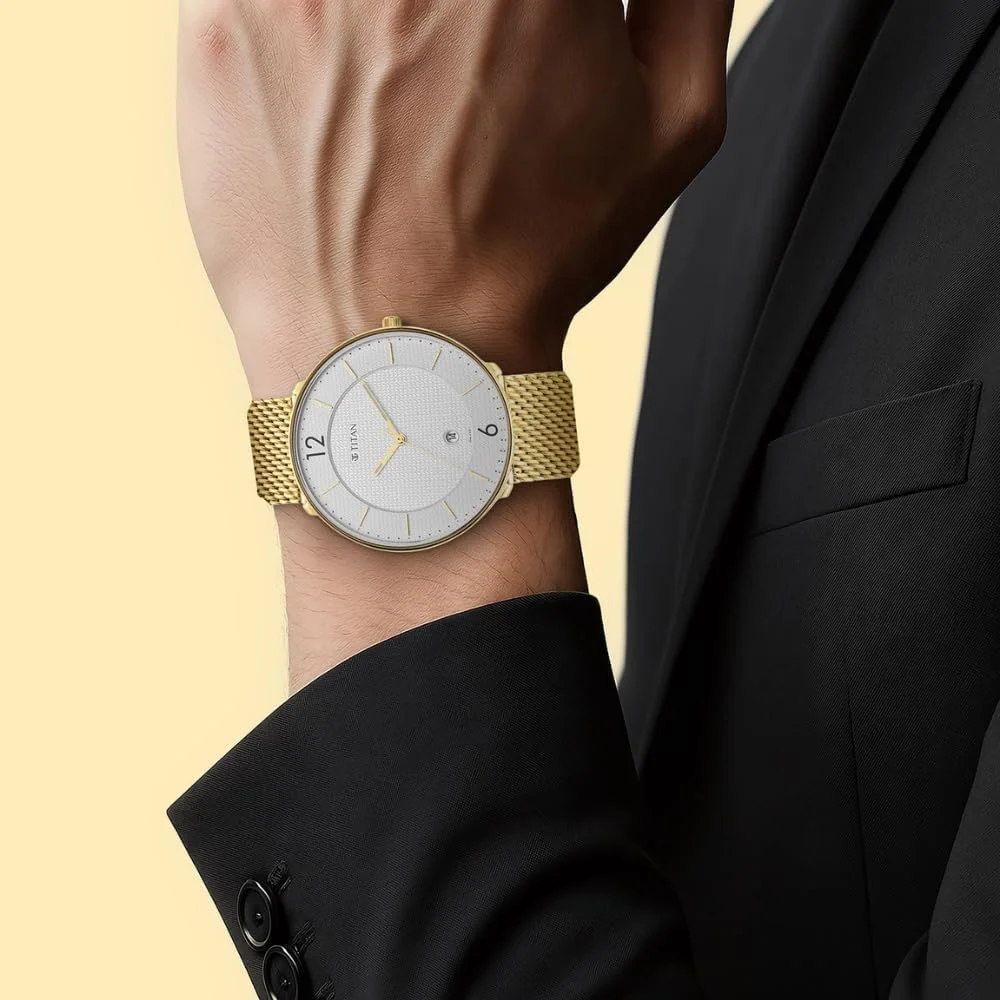 ساعت مچی آنالوگ گرد تایتان مینیمالز مردانه
