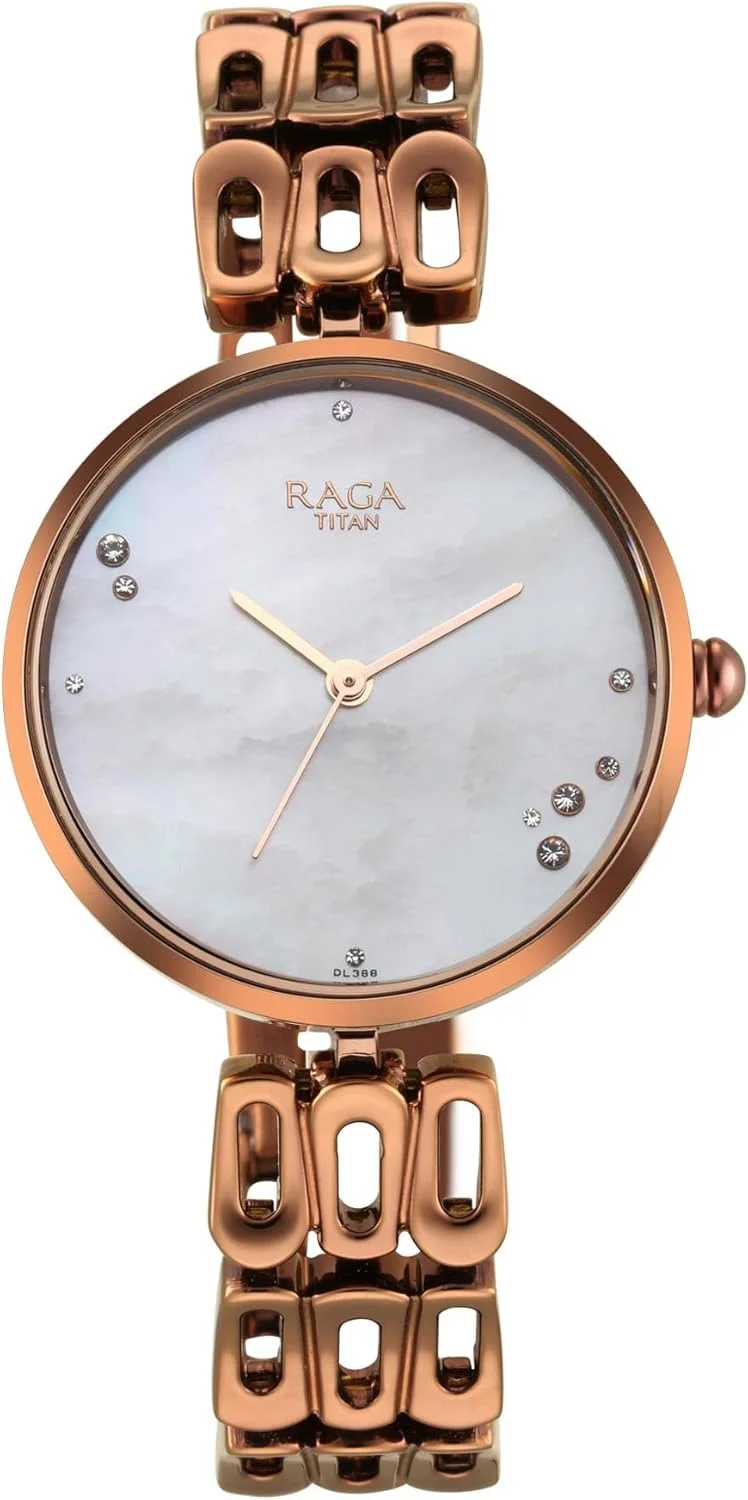 ساعت مچی آنالوگ زنانه تایتان مدل Nr2659Qm01، رنگ بند-قهوه ای، رنگ صفحه-سفید مایل به کرم