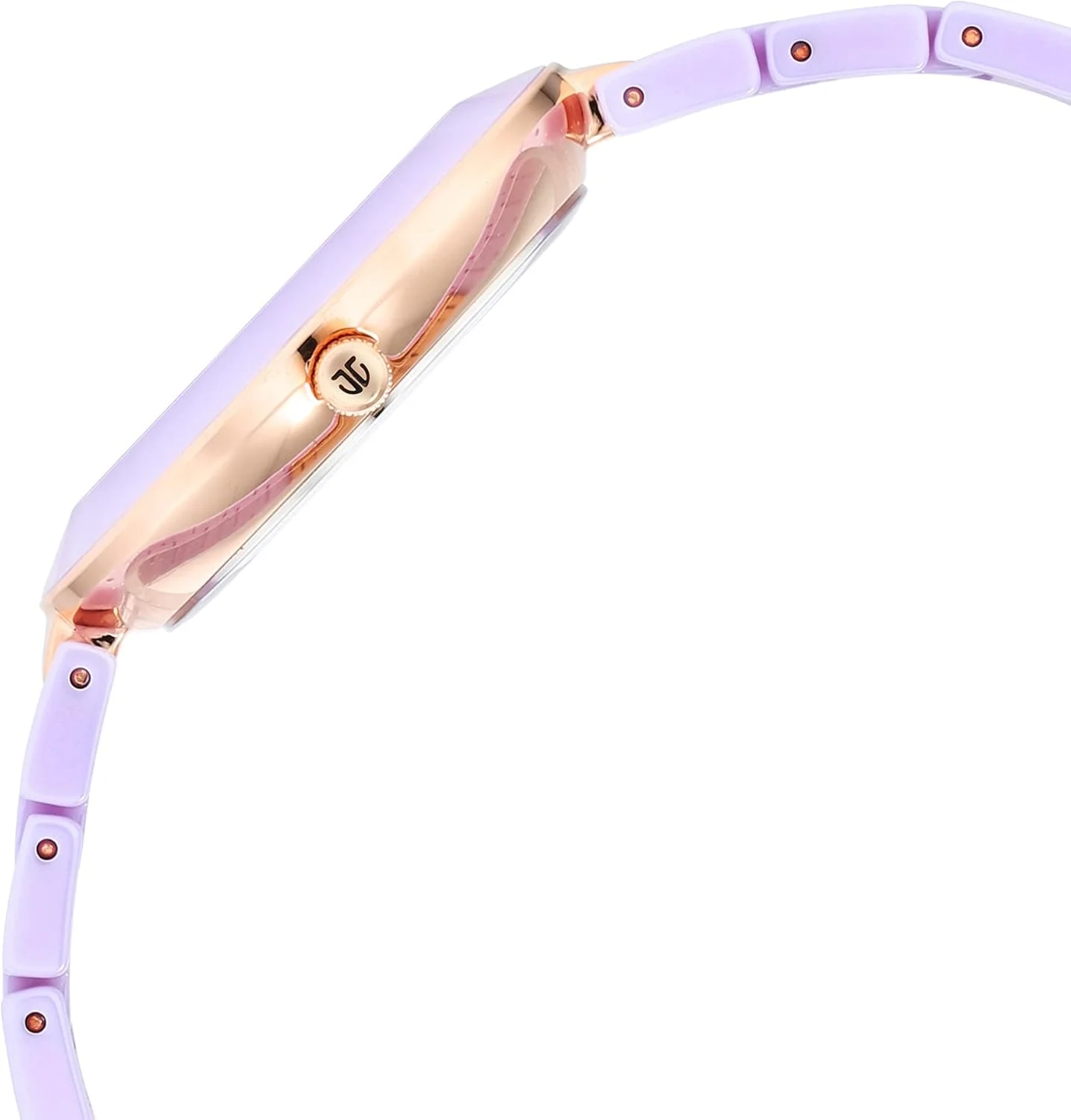 ساعت مچی آنالوگ زنانه تیتان با صفحه بنفش-95189KC06، سرامیک یاسی روشن