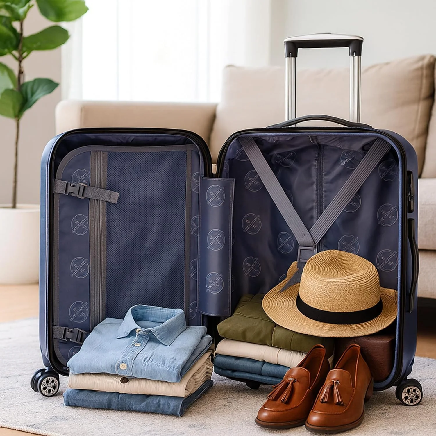 چمدان کابین سایز مسافرتی VentureX - چمدان پلی کربنات سبک وزن با چرخ های اسپینر