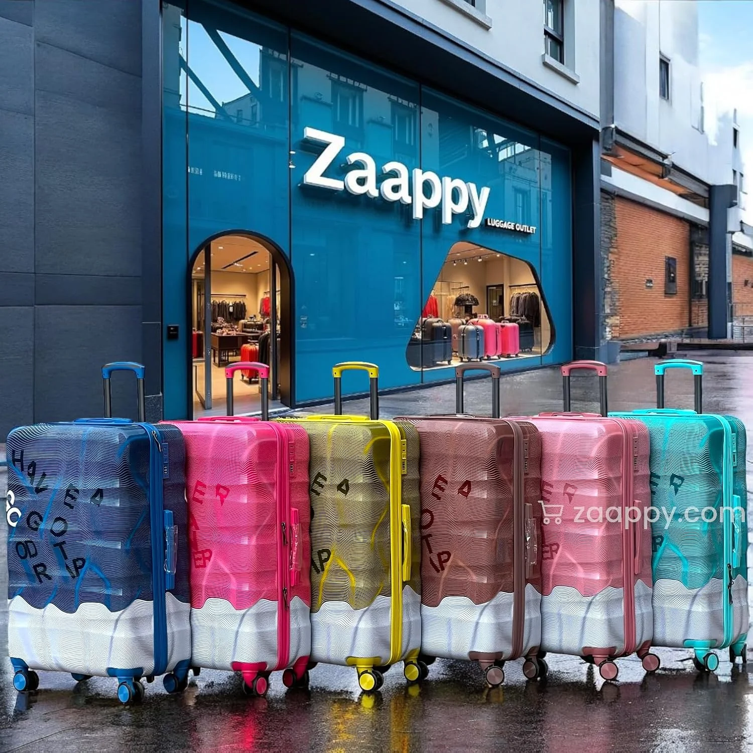 چمدان کابین سبک وزن 20 اینچی، ترولی هارد شل پلی کربنات (PC) چاپی رنگارنگ با چرخ های اسپینر روان، قفل ترکیبی بهترین چمدان برای مسافرت (آبی، سایز کابین - 20 اینچ)