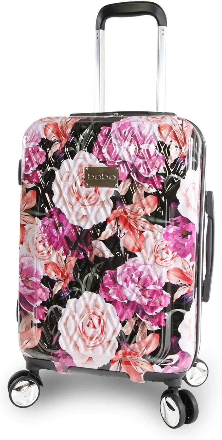 چمدان چرخشی سایز کابین مدل Marie 21 اینچی زنانه BEBE، طرح گل مشکی، سایز One Size