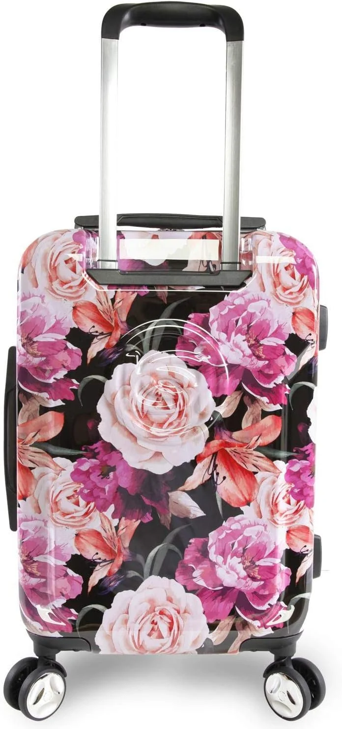 چمدان چرخشی سایز کابین مدل Marie 21 اینچی زنانه BEBE، طرح گل مشکی، سایز One Size