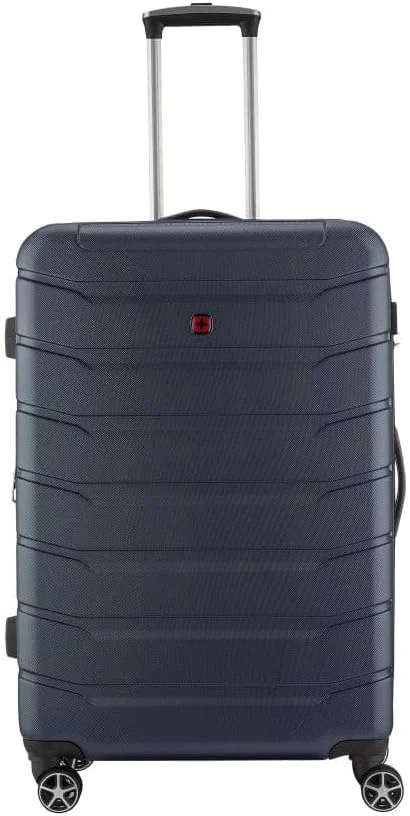چمدان چرخ دار ونگر مدل Vaiana Harcase 4 با دو چرخ دوبل و قابلیت افزایش حجم، سایز بزرگ 78 سانتی متر، آبی