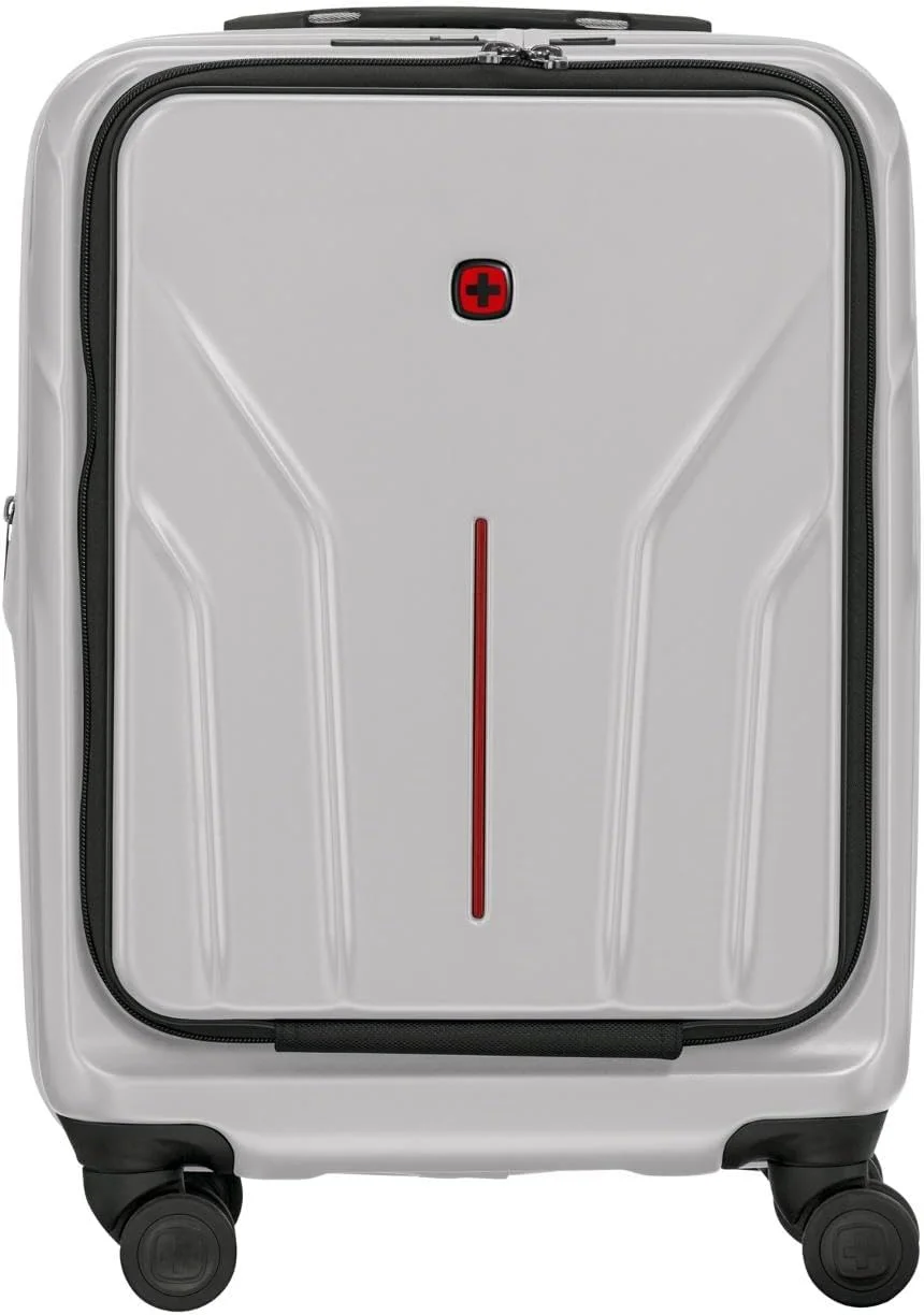 چمدان کابین سایز 55 سانتی متری چرخ دار ونگر مدل Amplix با بدنه سخت و قابلیت افزایش حجم - نقره ای - 653324