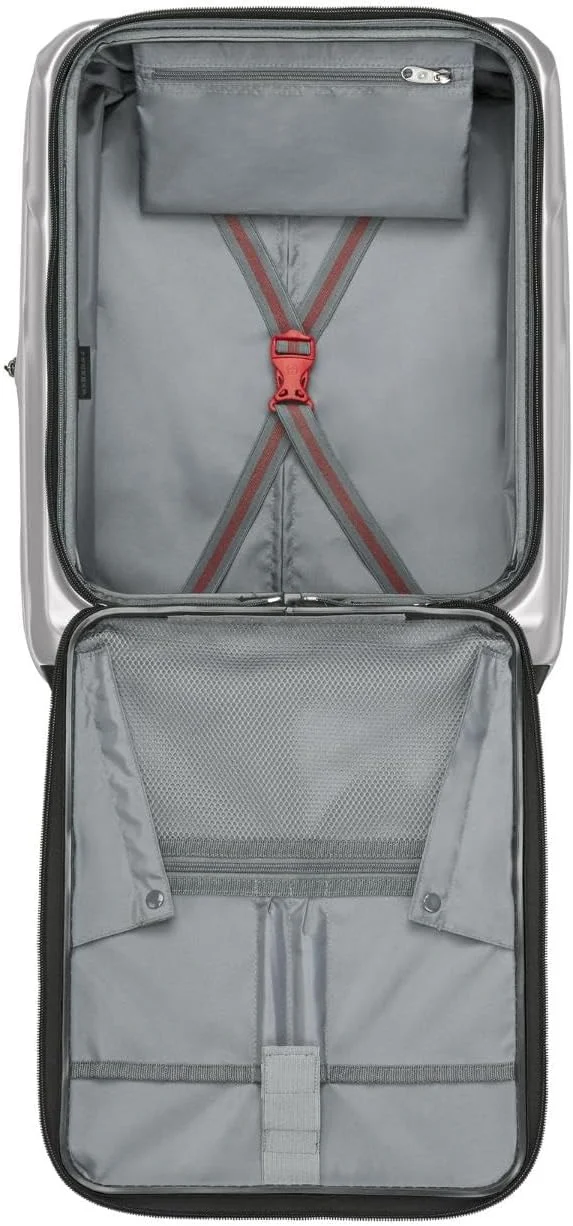 چمدان کابین سایز 55 سانتی متری چرخ دار ونگر مدل Amplix با بدنه سخت و قابلیت افزایش حجم - نقره ای - 653324