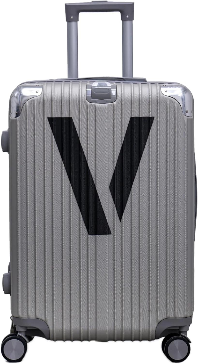 چمدان چرخشی بدنه سخت - سایز 24 اینچ (63 سانتی‌متر)، جنس: ABS، نقره‌ای