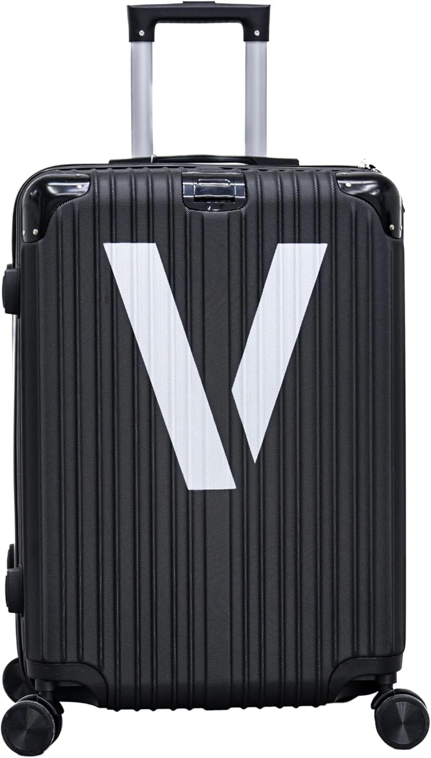 چمدان چرخشی سخت بدنه 63 سانتی‌متری، جنس ABS مشکی، چمدان ترولی با چرخ‌های 360 درجه، دسته تلسکوپی