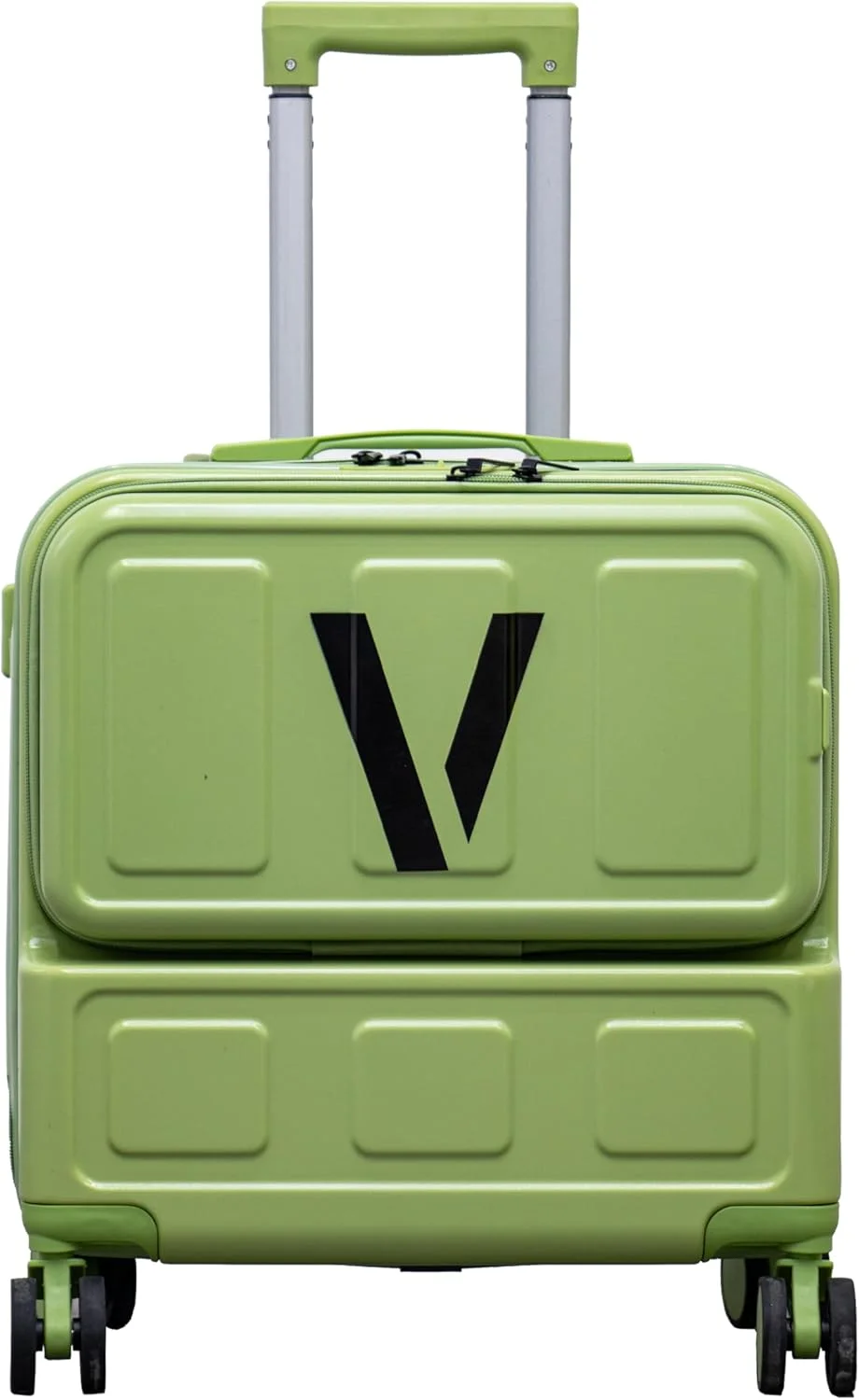 چمدان کابین سایز سخت، جنس PC+ABS، سایز 47 سانتی‌متر، چرخشی، سبز