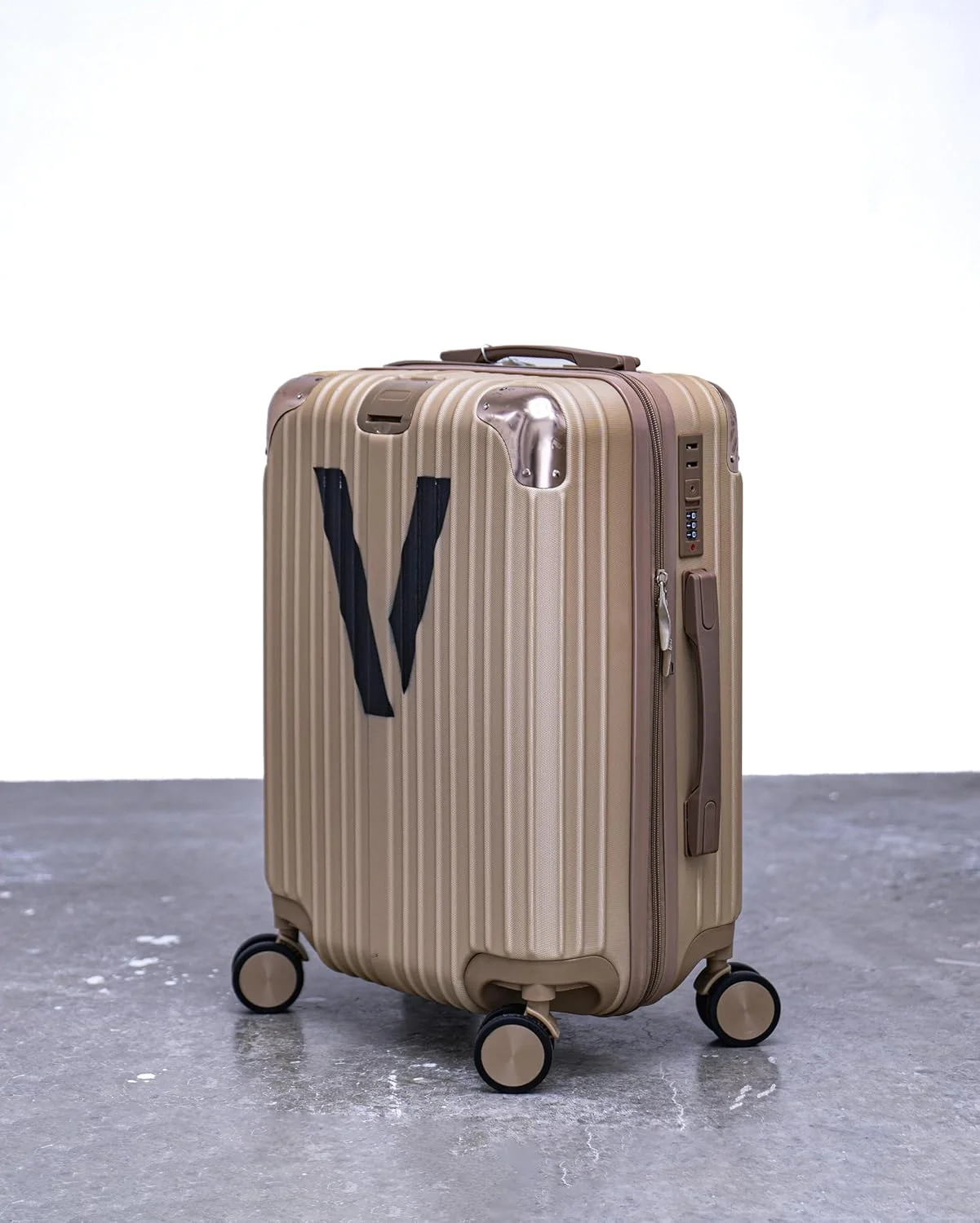 چمدان کابین سایز سخت - 51 سانتیمتر، جنس: ABS، رزگلد