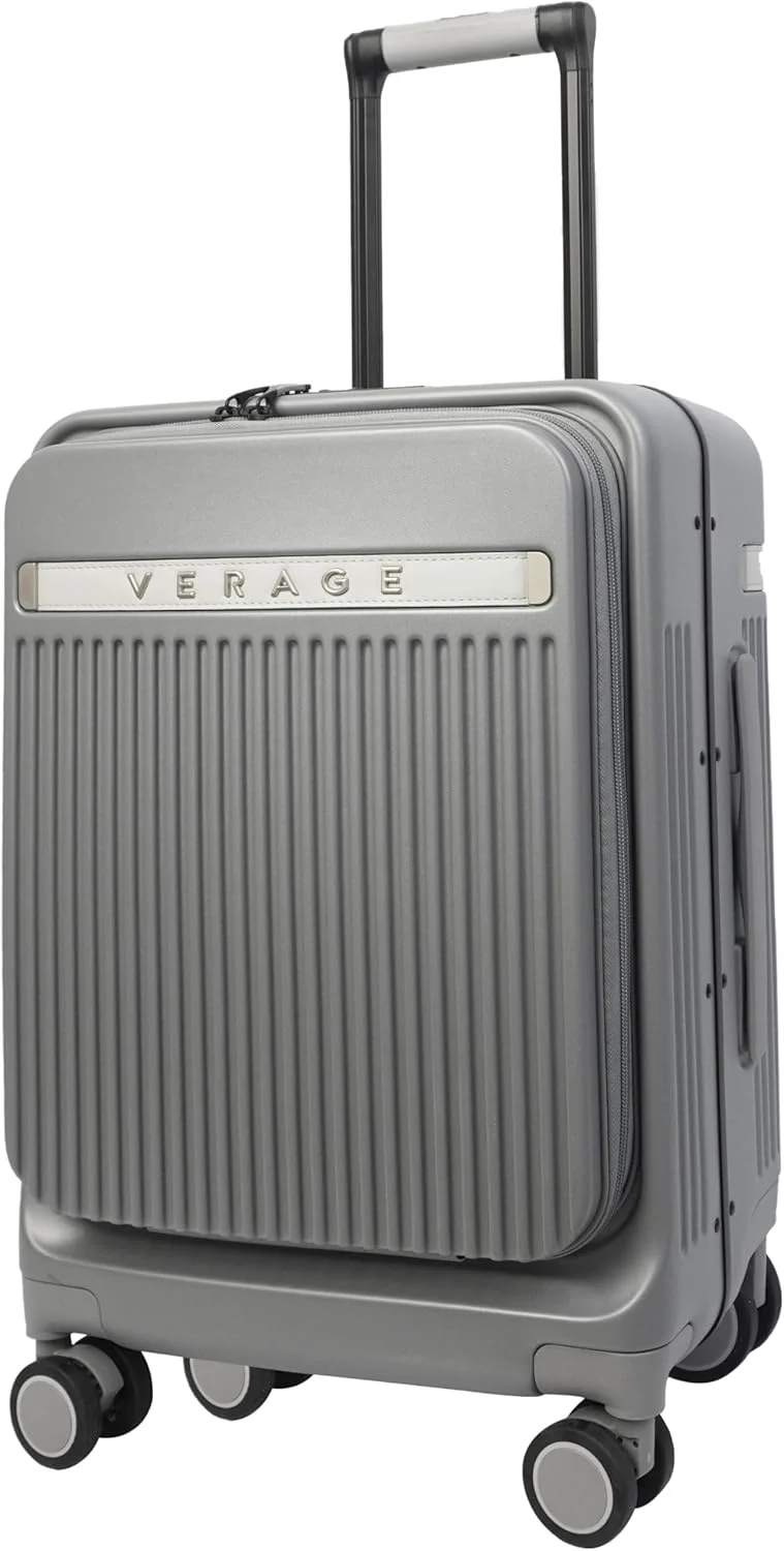 چمدان کابین سایز آلومینیومی VERAGE Windsor، چمدان چرخشی سخت پلی کربنات، سبز، سایز کابین 20 اینچ، چمدان چرخشی سخت (خاکستری)