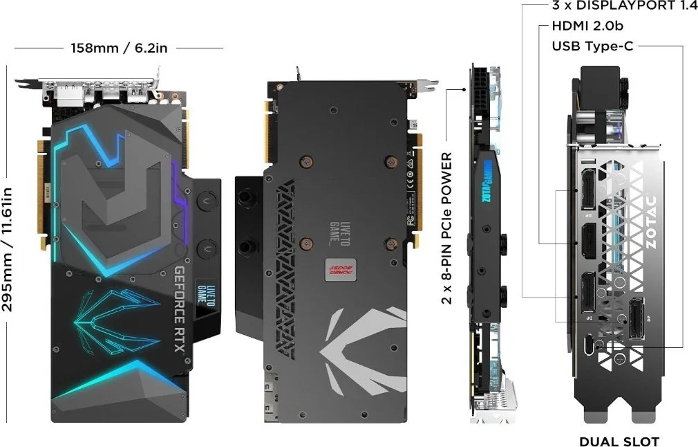 کارت گرافیک گیمینگ ZOTAC Gaming GeForce RTX 2080 Ti ArcticStorm، با حافظه 11GB GDDR6 352-bit، قابلیت Powerboost، واتر بلاک از پیش نصب شده، آماده خنکسازی مایع، نورپردازی Spectra 2.0 LED | ZT-T20810K-30P - تصویر 2 کارت گرافیک گیمینگ ZOTAC Gaming GeForce RTX 2080 Ti ArcticStorm، با حافظه 11GB GDDR6 352-bit، قابلیت Powerboost، واتر بلاک از پیش نصب شده، آماده خنکسازی مایع، نورپردازی Spectra 2.0 LED | ZT-T20810K-30P - تصویر 2