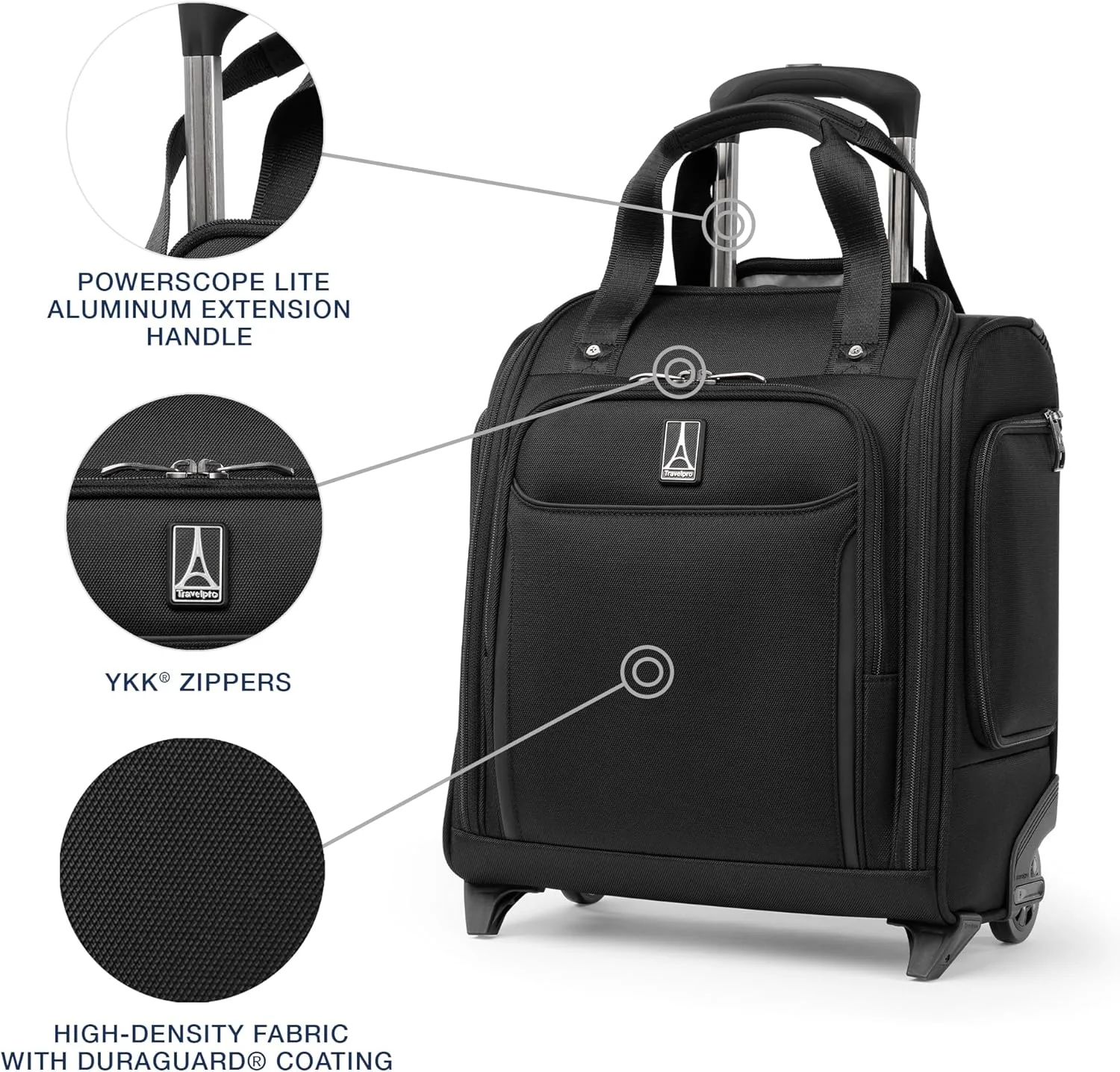 کیف دستی چرخ‌دار سبک وزن Travelpro Crew Classic مناسب برای زیر صندلی هواپیما