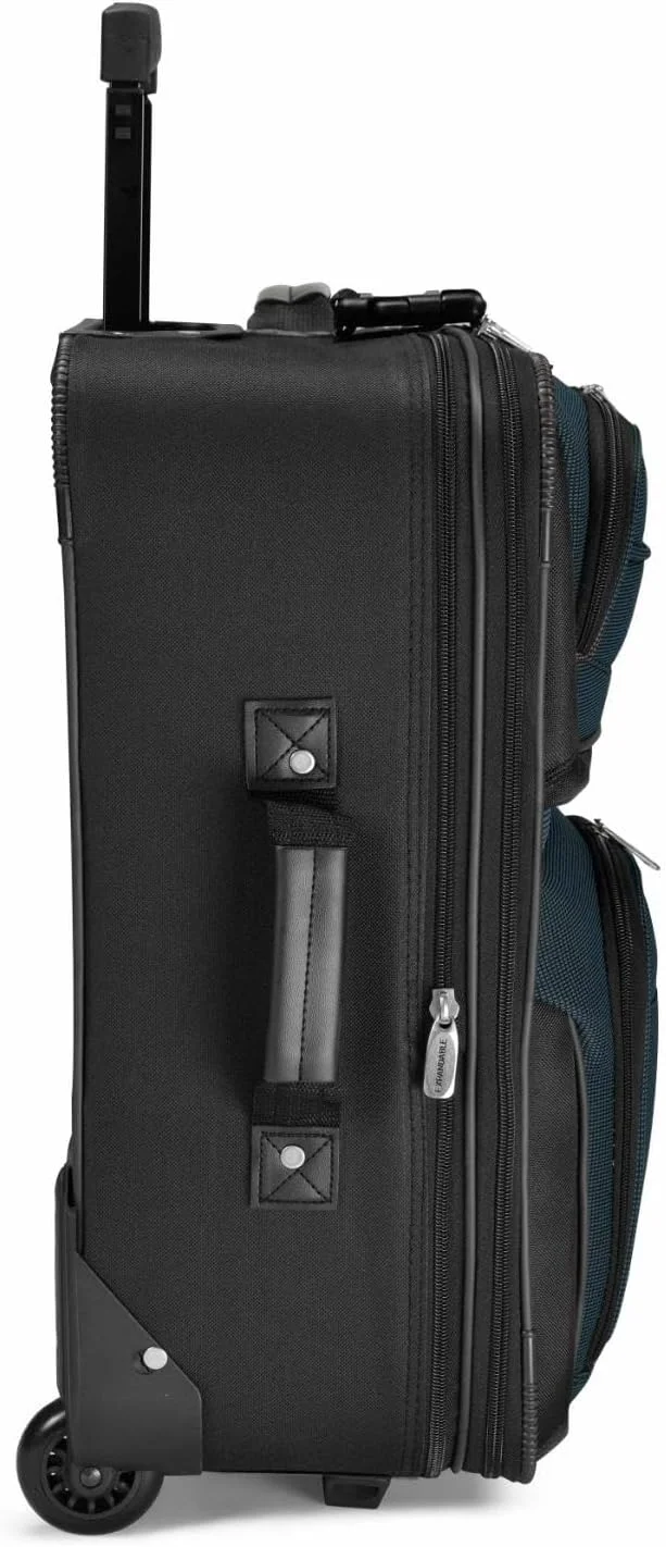 مجموعه دو تکه چمدان چرخدار مسافرتی تِرَوِلِر'ز چویس مدل آمستردام، سرمه‌ای، قابل افزایش حجم